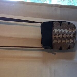 Black And Tan Aztec Crossbody Bag